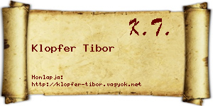 Klopfer Tibor névjegykártya