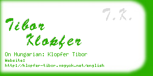 tibor klopfer business card